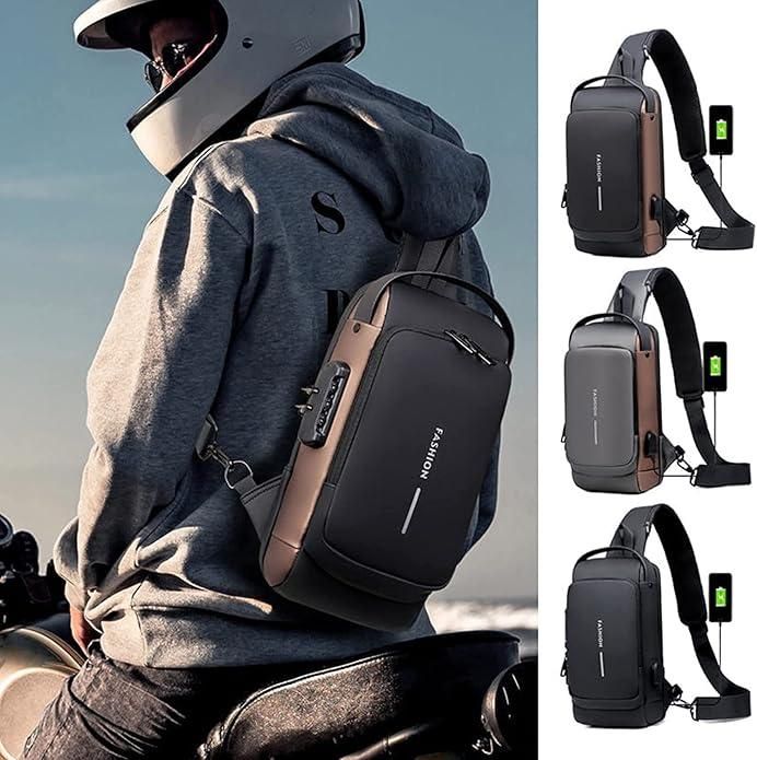 Anti Theft Cross Sling Bag with USB Charging for Men & Women