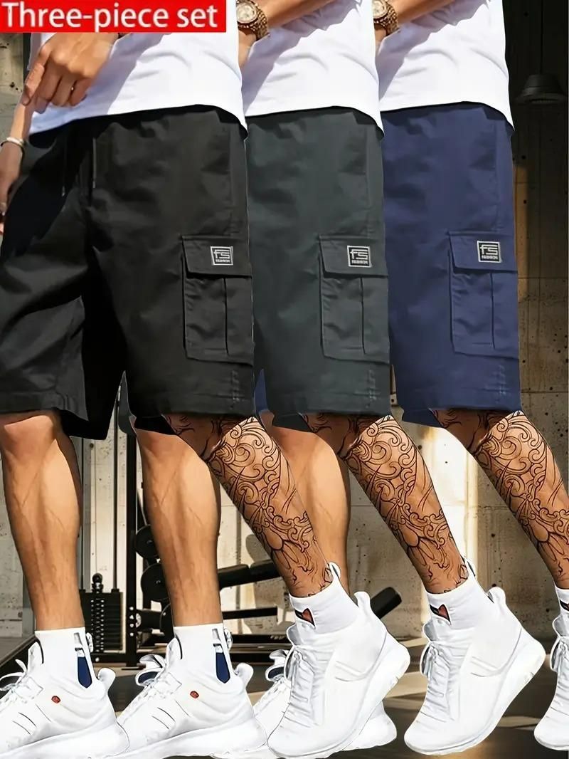 Men's Casual wear Cargo Pocket Shorts- Combo of 3