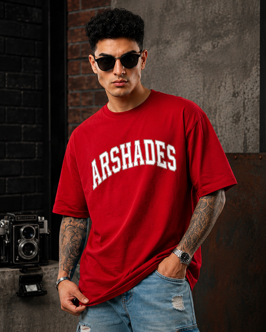 Arshades Unisex Terry Oversized Red T-Shirt