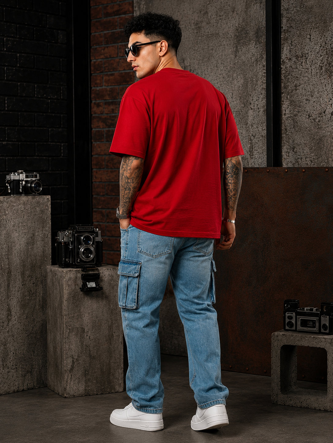 Arshades Unisex Terry Oversized Red T-Shirt