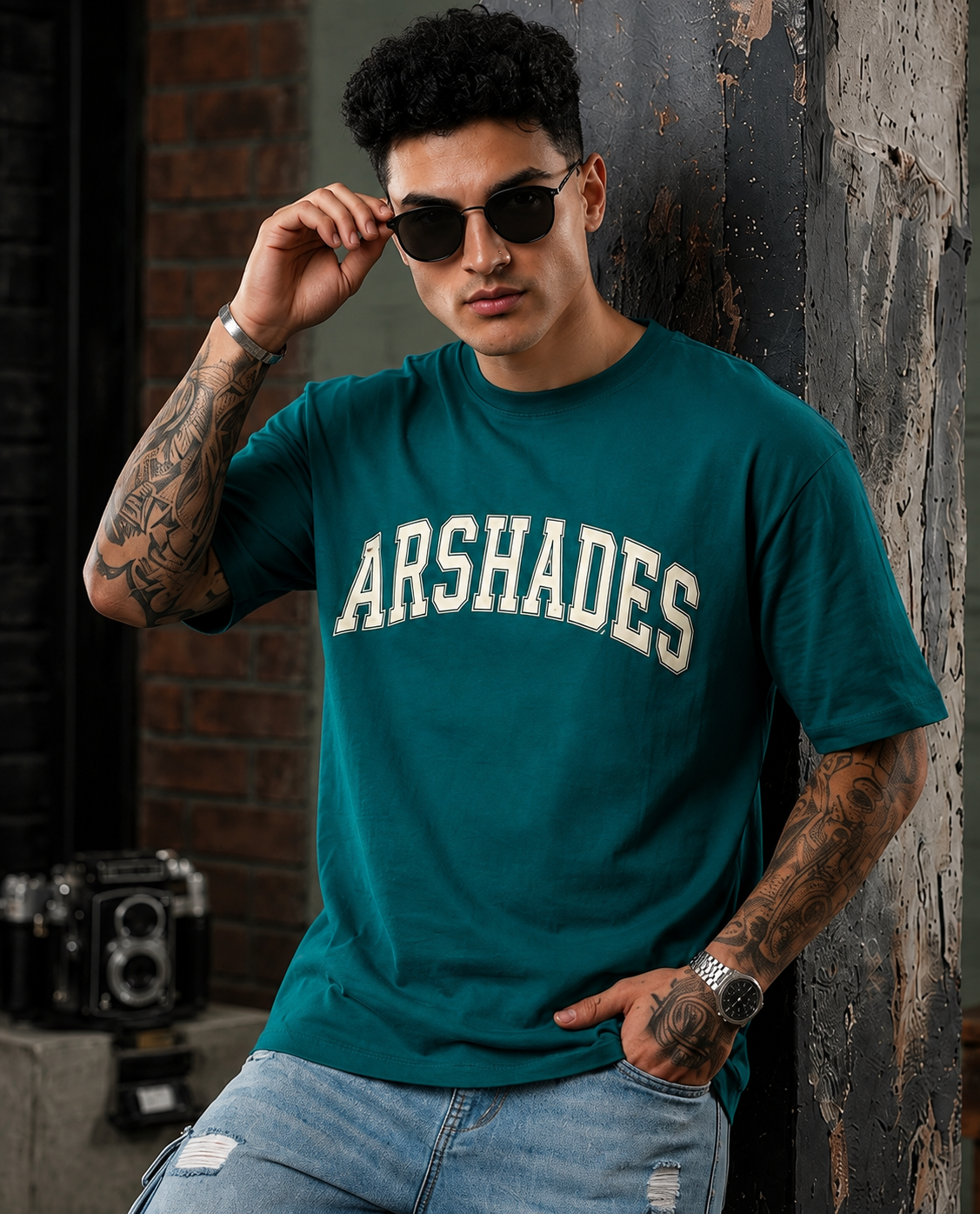 Arshades Unisex Terry Oversized Dark Green T-Shirt