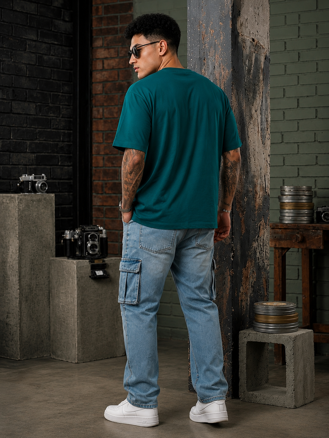 Arshades Unisex Terry Oversized Dark Green T-Shirt