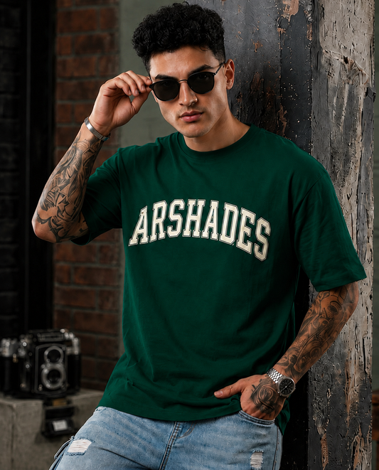 Arshades Unisex Terry Oversized Bottel Green T-Shirt