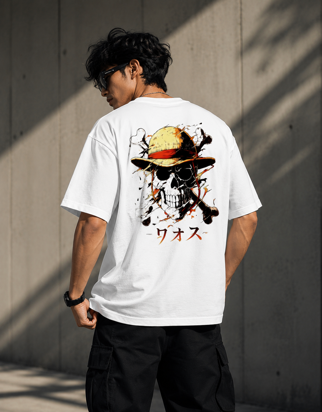 Unisex Oversized Luffy Skull T-Shirt