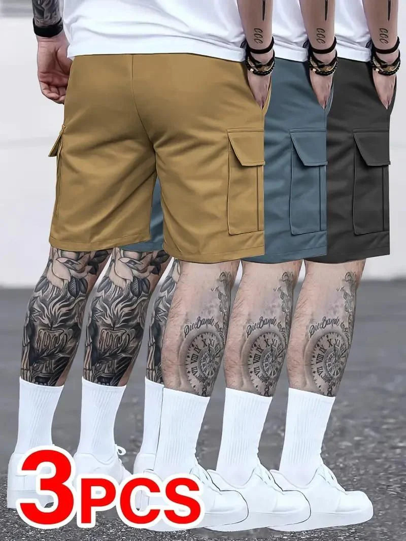 Men's Casual wear Cargo Pocket Shorts- Combo of 3